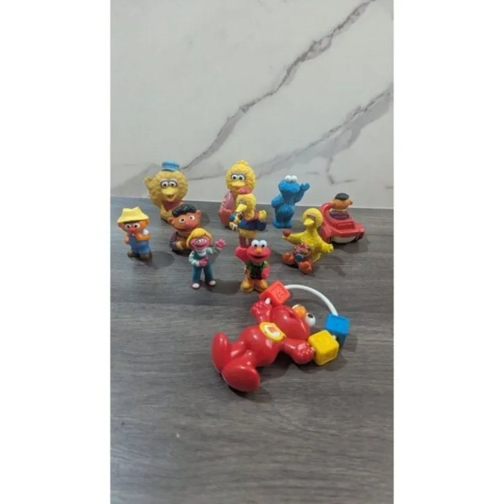 Vintage‎ Sesame Street Figure Lot Elmo Big Bird Cookie Monster Ernie Bert 10pc